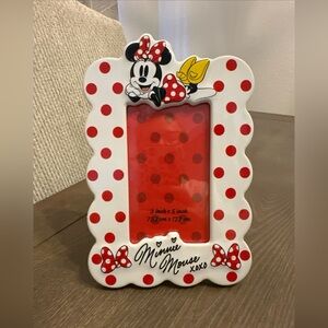 NWT Disney Parks‎ Minnie Mouse XOXO White Red Dots 3X5 Photo Frame